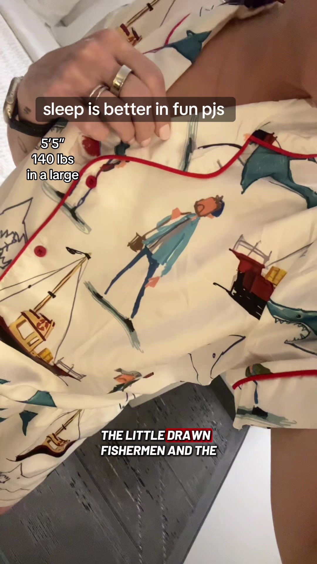 TikTok post by @jodylawhorn for SheShow. Caption reads: [...] #quirky #satinpajamas #womenspjs @SheShow.