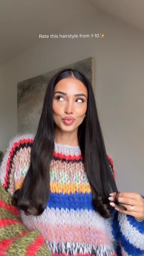 Instagram post by @samira.sfiii for Maria Nila. Caption reads: Anzeige/ How to style your hair like a headband w/....