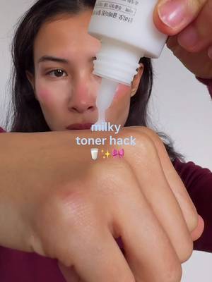 TikTok post by @victoriamei for CLIO US. Caption reads: does the viral milky toner hack actually work?!?....
