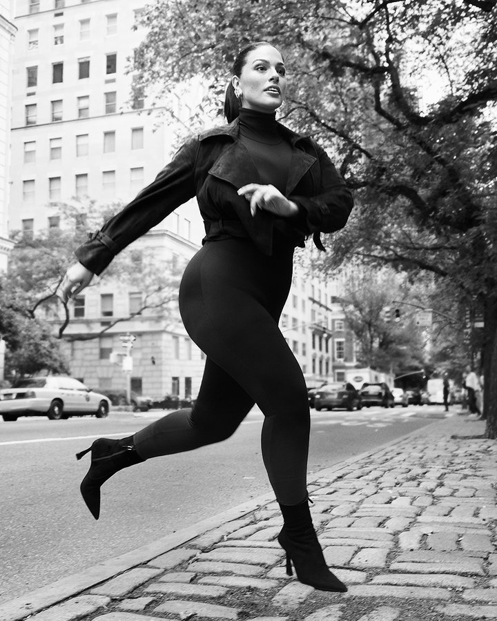 Instagram post by @ashleygraham for STUART WEITZMAN. Caption reads: Spent the day running around the nyc in dreamy....