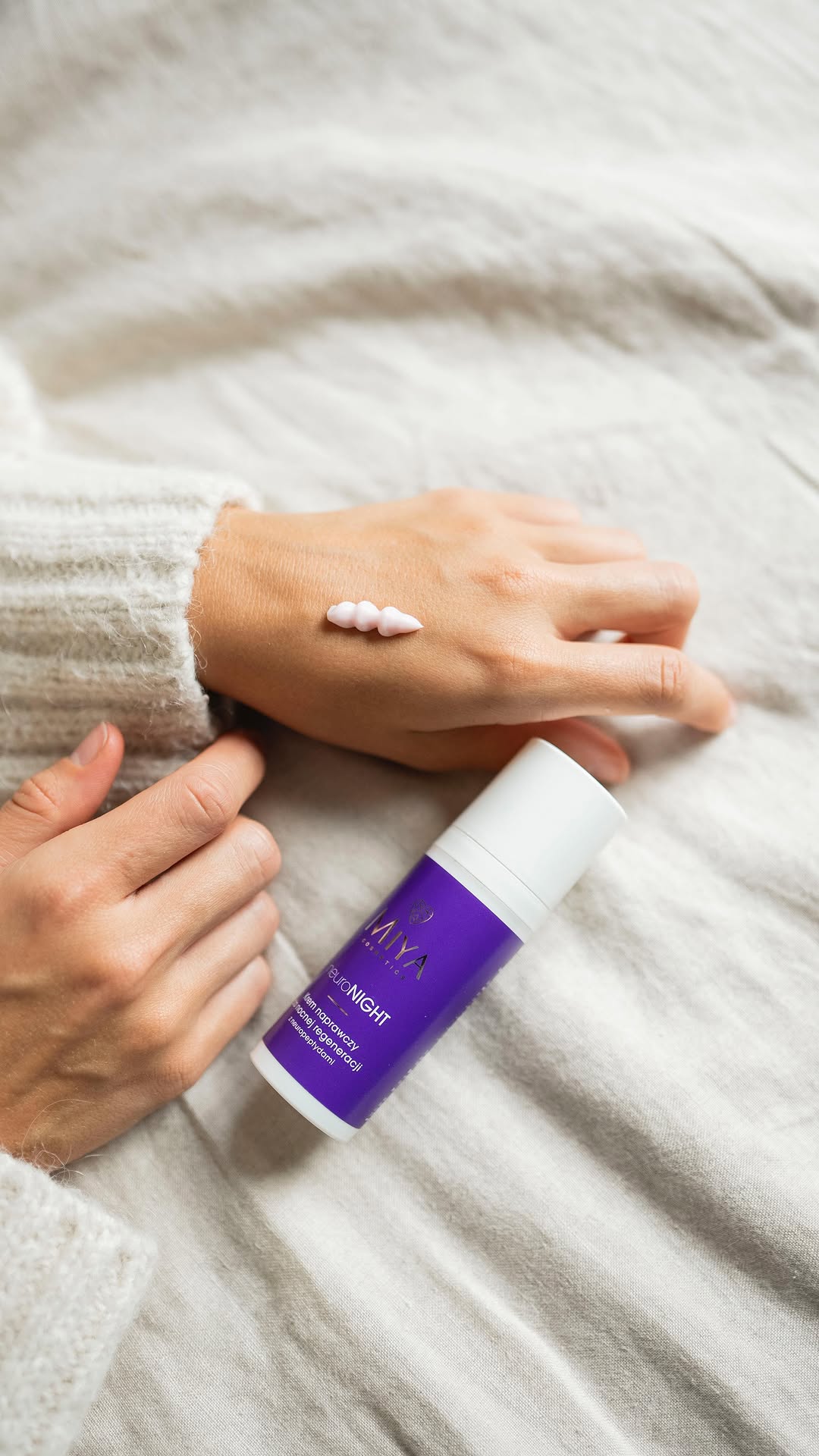 Instagram post by @arzoncaa for Miya Cosmetics. Caption reads: Wieczorna pielęgnacja z @miyacosmetics 💫
W....