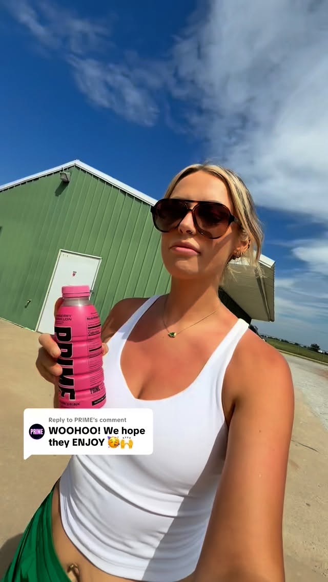 Instagram post by @chelsieashley_ for DrinkPrime. Caption reads: We had the BEST football Saturday thanks to....