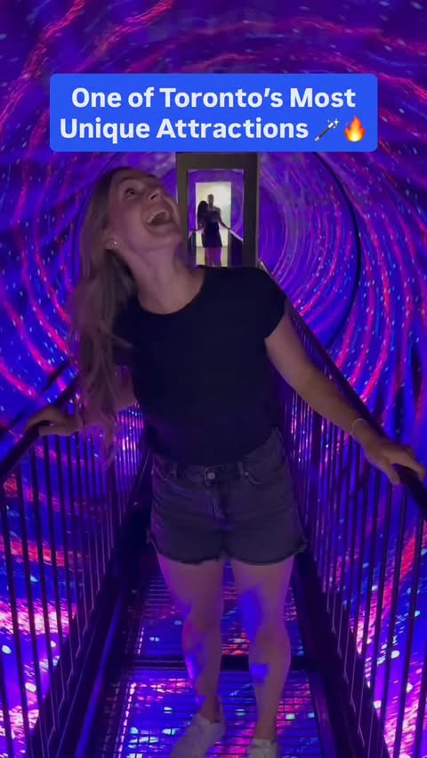 Instagram post by @waveroom.toronto for Museum of Illusions. Caption reads: [...] in Toronto? 🌀✨ Step into the Museum of....