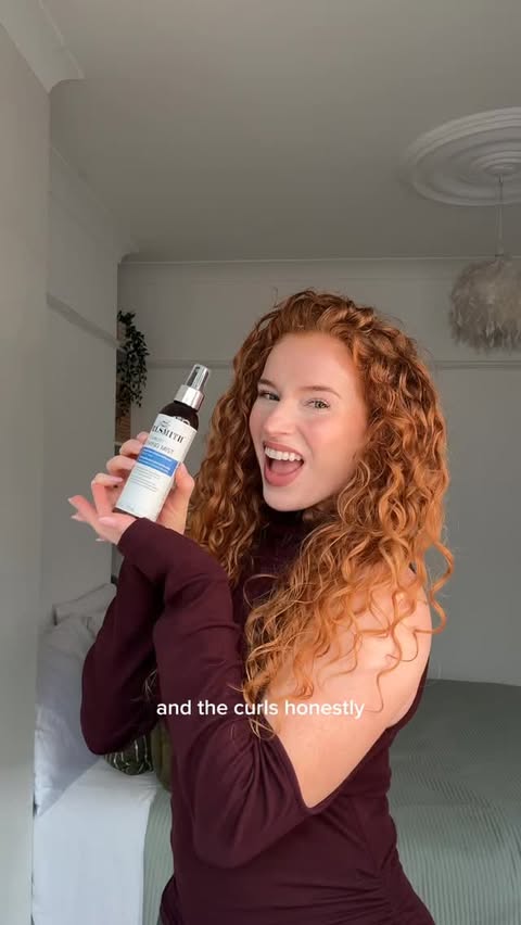 Instagram post by @lydiajervis for CURLSMITH. Caption reads: ad Curlsmith’s NEW Reviving Mist has officially....