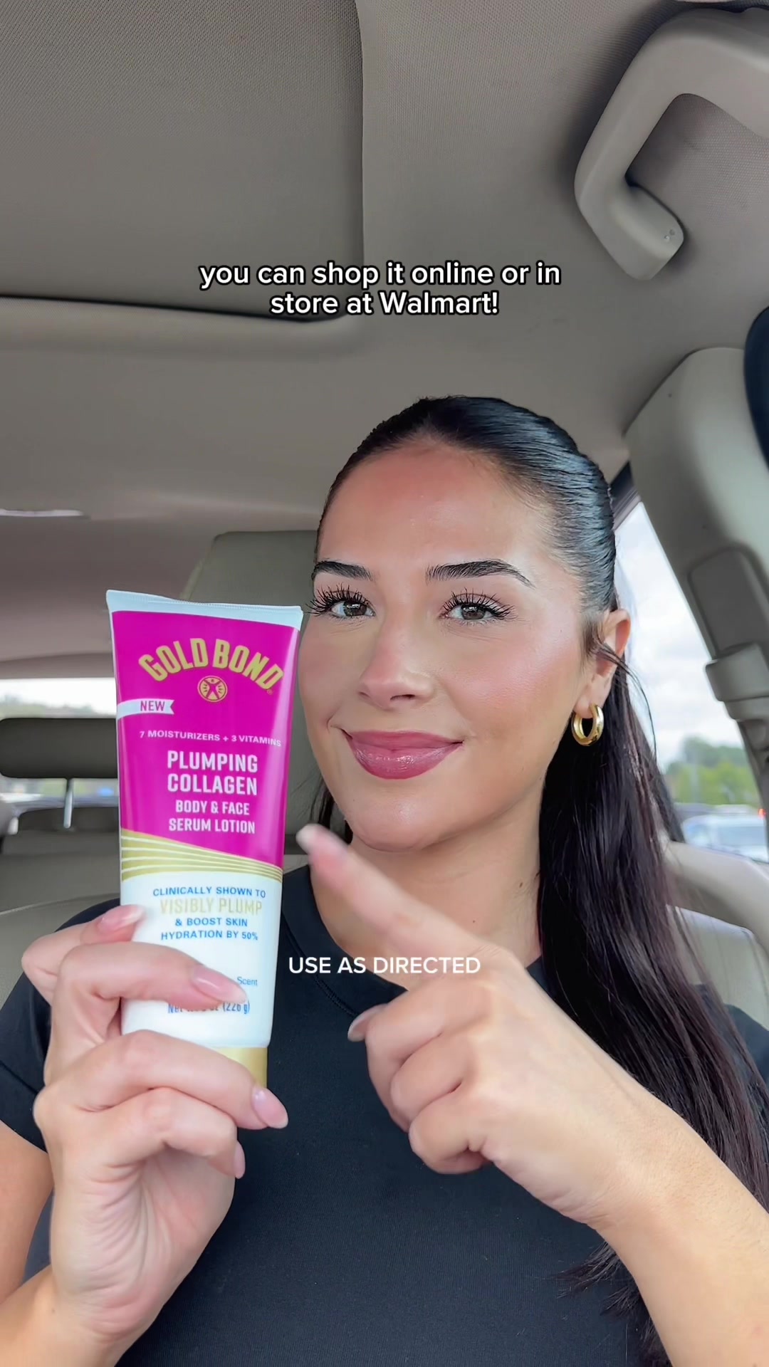 TikTok post by @claireastev for Gold Bond. Caption reads: #GoldBondPartner 🤭 trying out @Gold Bond NEW....