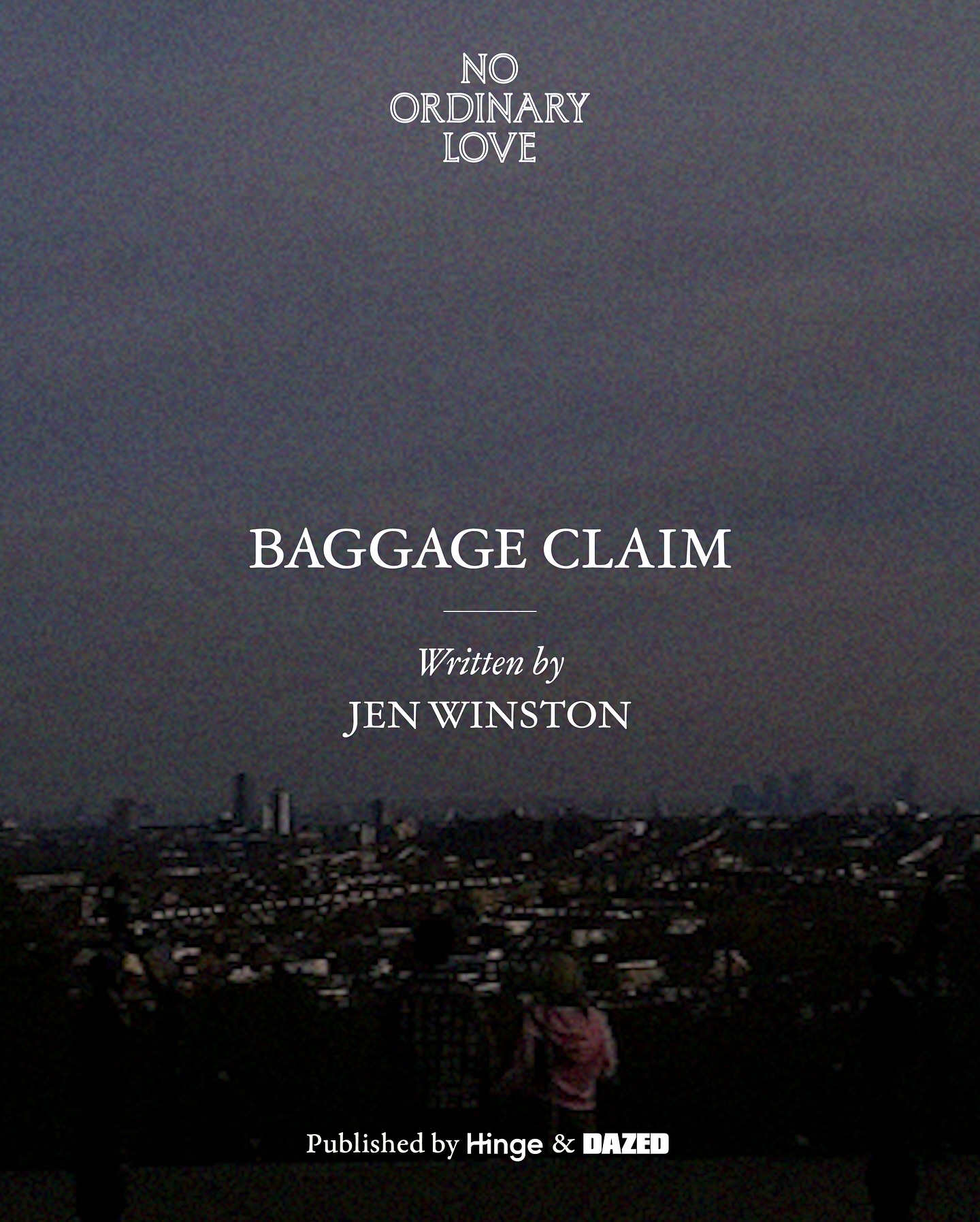 Instagram post by @jenerous for Hinge. Caption reads: what a joy to write “Baggage Claim,” a short story....