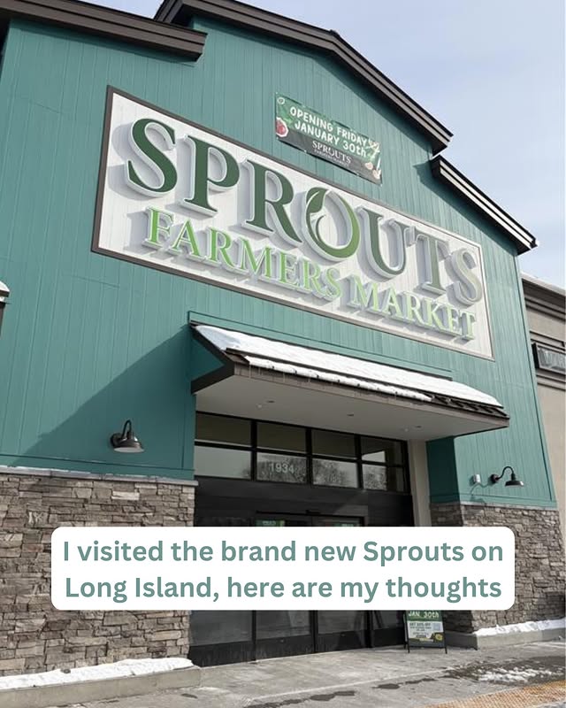 Instagram post by @lifeonlongisland_ for nutpods. Caption reads: #ad New York's first @sprouts is here and it's....