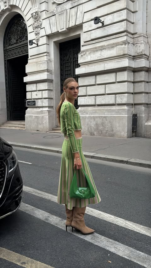 Instagram post by @jette for LONGCHAMP. Caption reads: Werbung // Painting as Outfits at the Longchamp....