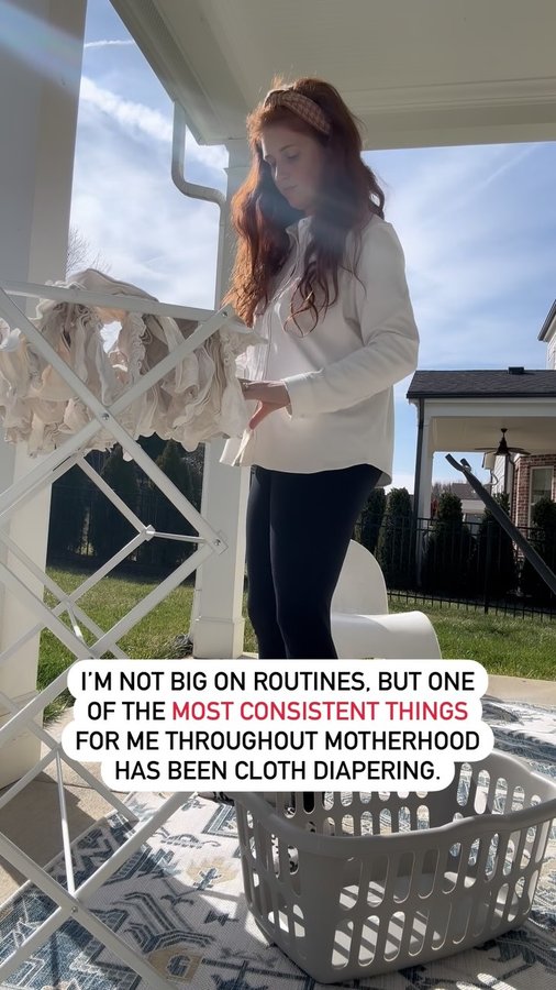 Instagram post by @redhair.mamabear for Esembly Baby. Caption reads: I have consistently used Esembly products in my....