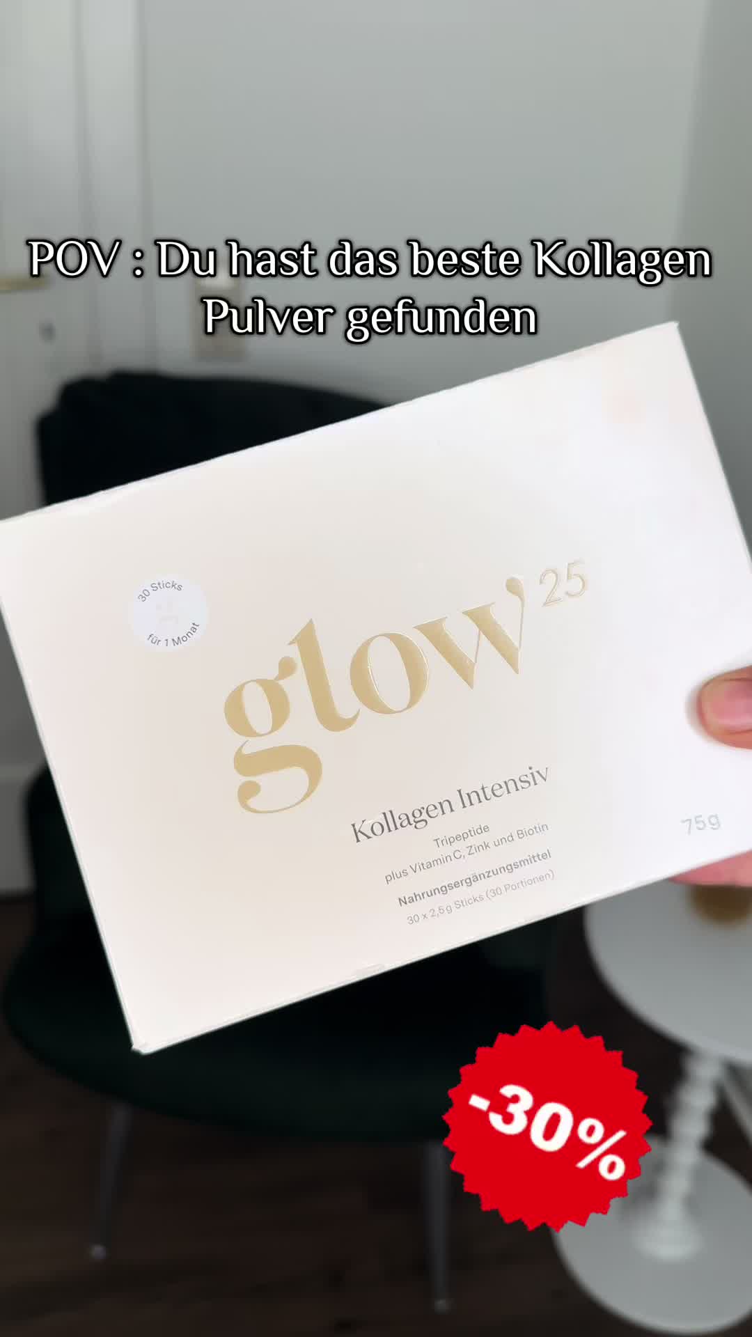 TikTok post by @janina.atm for Glow25. Caption reads: [...] das unbedingt aus ! #dealsfuerdich #glow25....