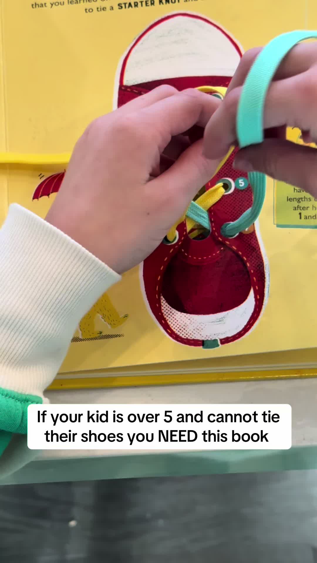 TikTok post by @redheadmomma08 for Book & Mortar. Caption reads: How to tie your shoes! @Book & Mortar....