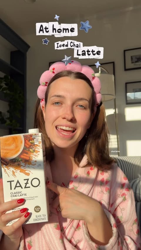 Instagram post by @gabriellewhite.13 for Tazo. Caption reads: [...] Simply pick out your favorite Tazo chai....