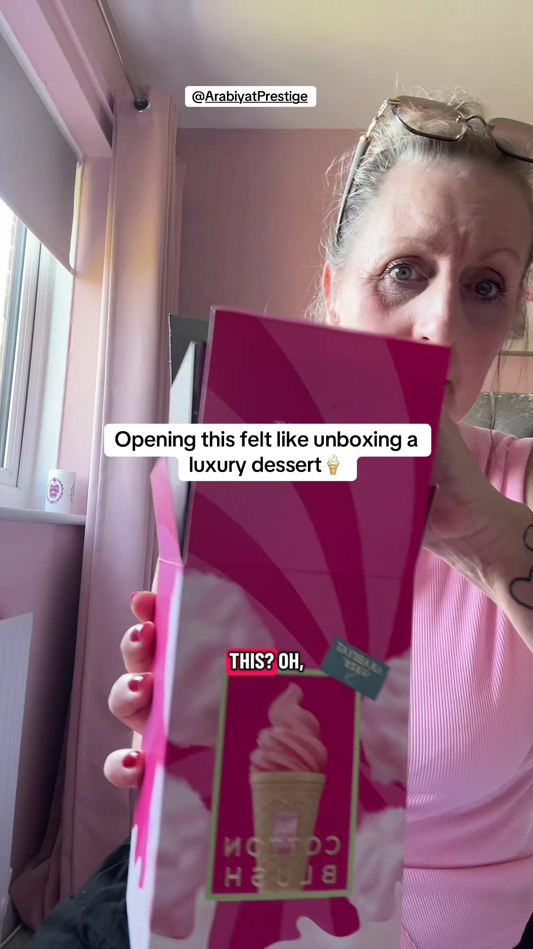 TikTok post by @champagnelifedreams for Arabiyat Prestige. Caption reads: [...] and it is currently on sale! @Arabiyat....