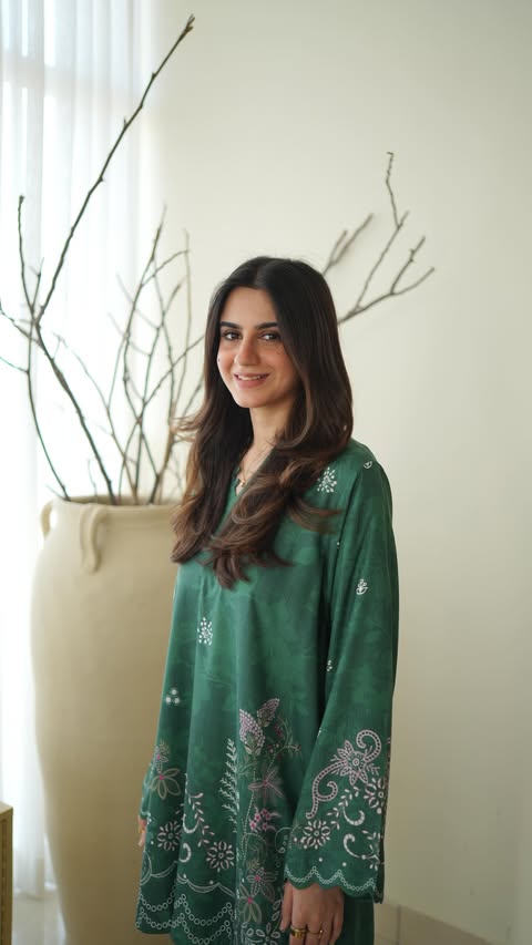 Instagram post by @suhaful for Edenrobe. Caption reads: Just me enjoying winters in edenrobe viscose pret,....