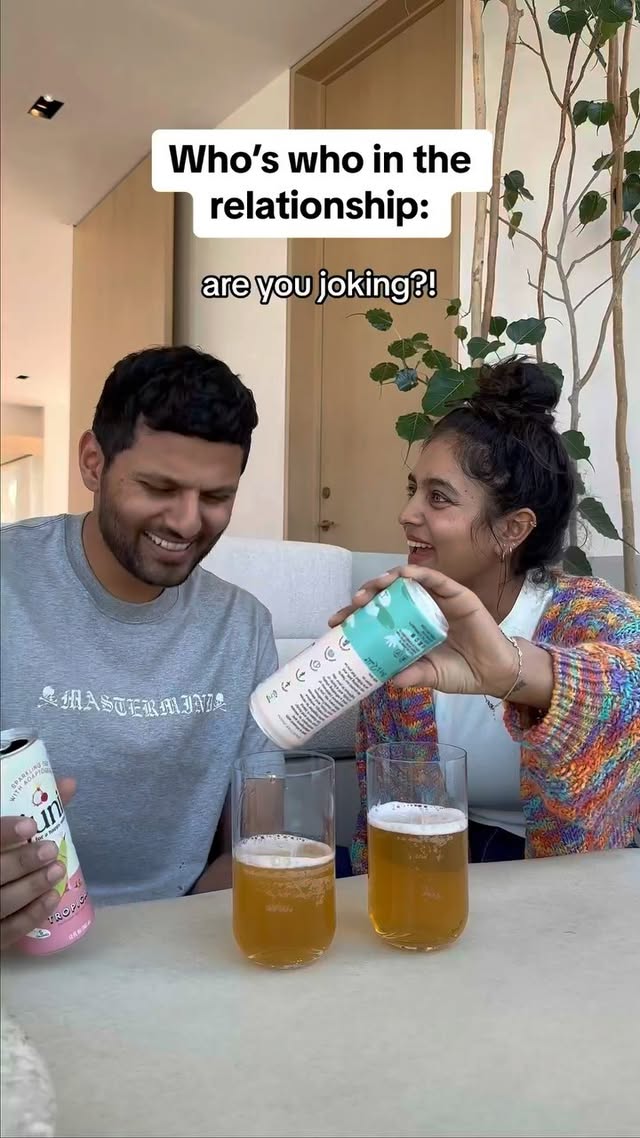 Instagram post by @jayshetty for Drink Juni. Caption reads: Who drinks the most @drinkjuni? Me or....
