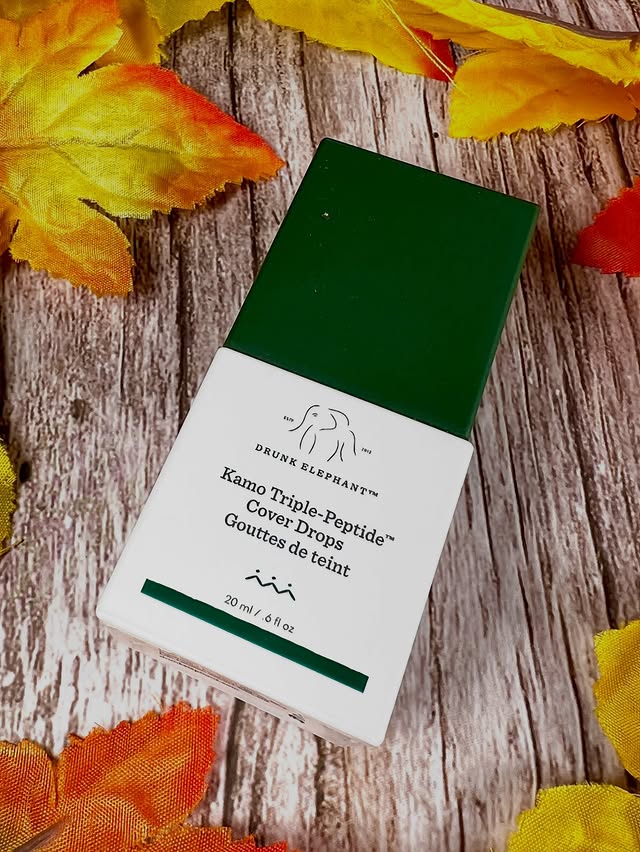 Instagram post by @talkintoya247 for Drunk Elephant. Caption reads: 💚Drunk Elephant Kamo Triple Peptide Cover Drops💚....