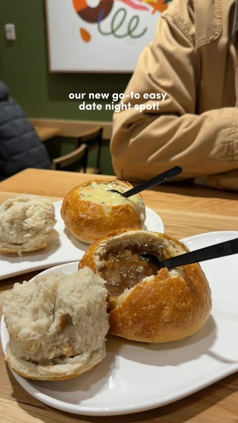 Instagram post by @visitingwithvega for Panera Bread. Caption reads: @panerabread just opened their brand-new café… and....