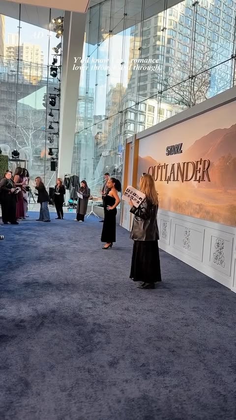 Instagram post by @edensarchivess for STARZ. Caption reads: [...] Outlander Season 8 is out now on the STARZ....