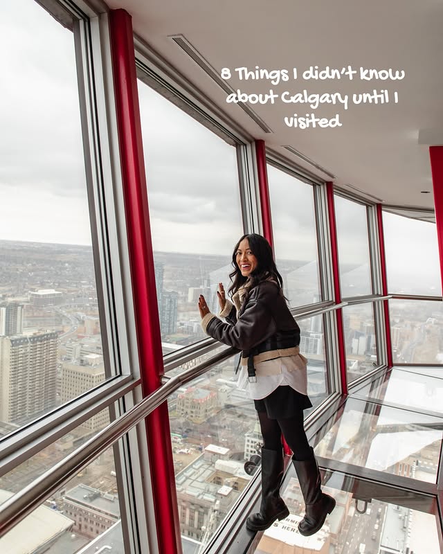 Instagram post by @dineandfash for Tourism Calgary. Caption reads: 8 things I didn’t know about @tourismcalgary until....