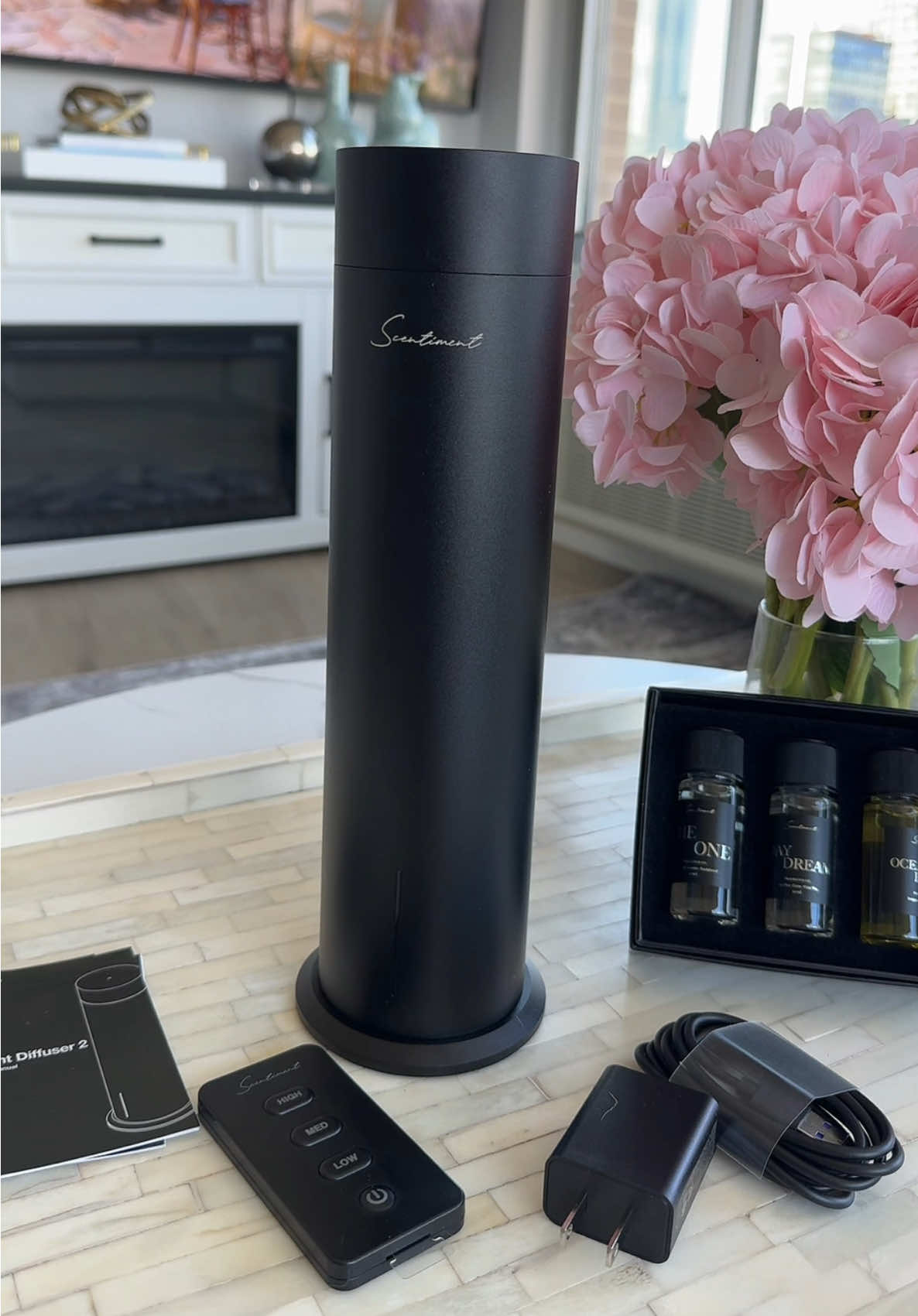 TikTok post by @mia_manhattan_ny for Scentiment. Caption reads: [...] space into a 5-star hotel with the....