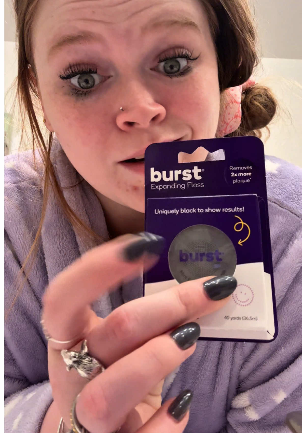 TikTok post by @liv.creative for Burst Oral Care. Caption reads: [...] REMOVING it from your mouth! @BURST Oral....