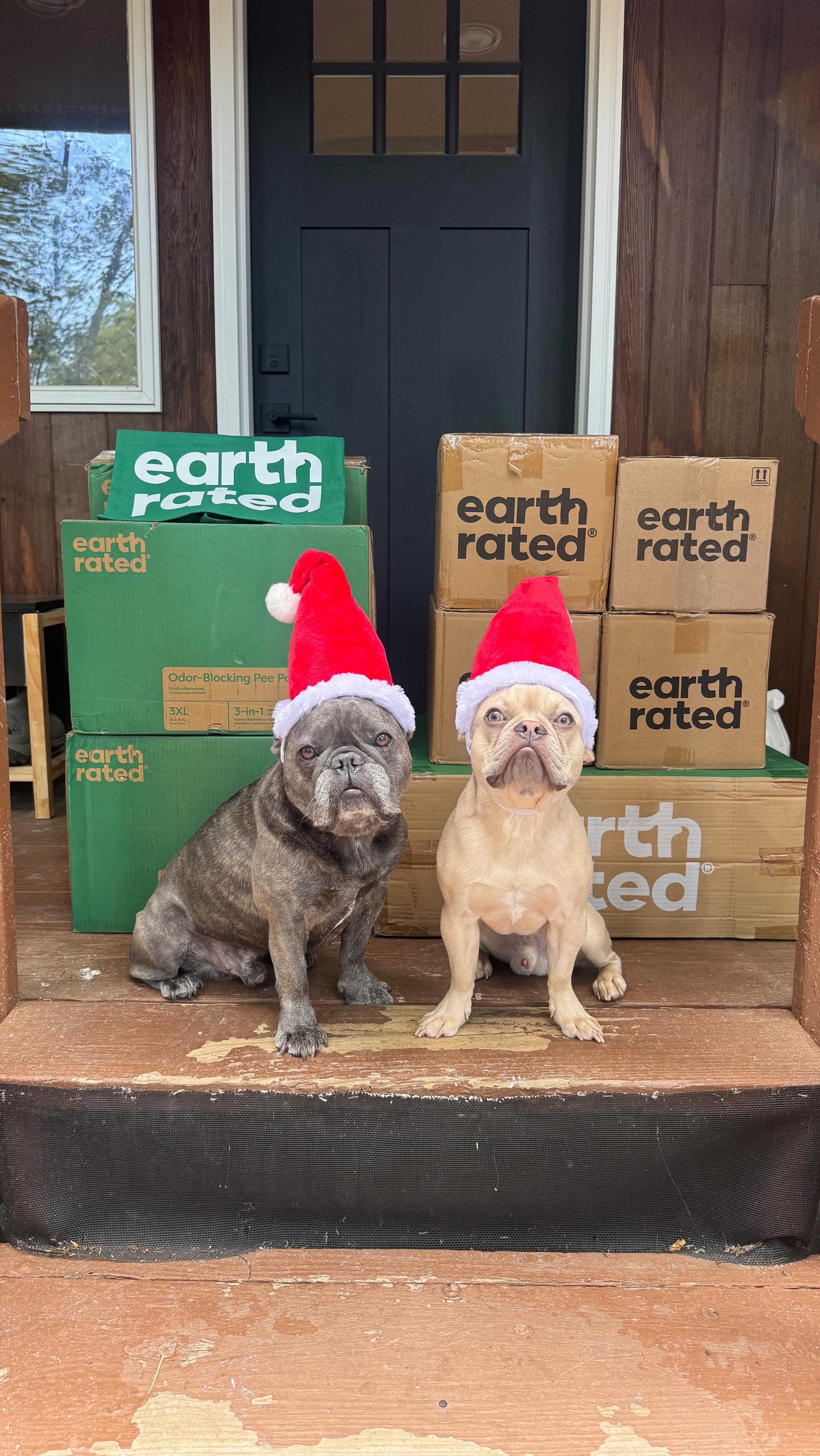 Instagram post by @winstonthefrenchiee_ for Earth Rated. Caption reads: 🎅🏻 Merry Christmas in July!
With the help of our....