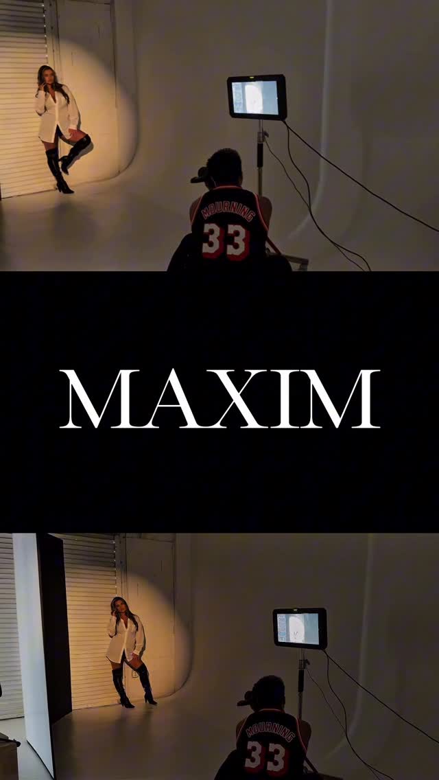 Instagram post by @eileenhayman for MAXIM. Caption reads: 🖤.