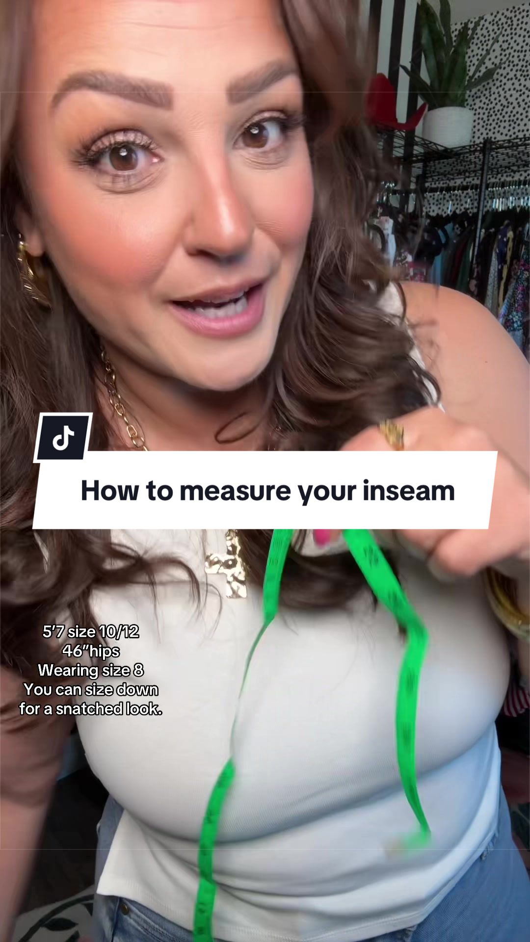 TikTok post by @_.andrea.nicole._ for Emma Lous Boutique. Caption reads: [...] I can wear 10 and 8 comfortably. @Emma Lous....