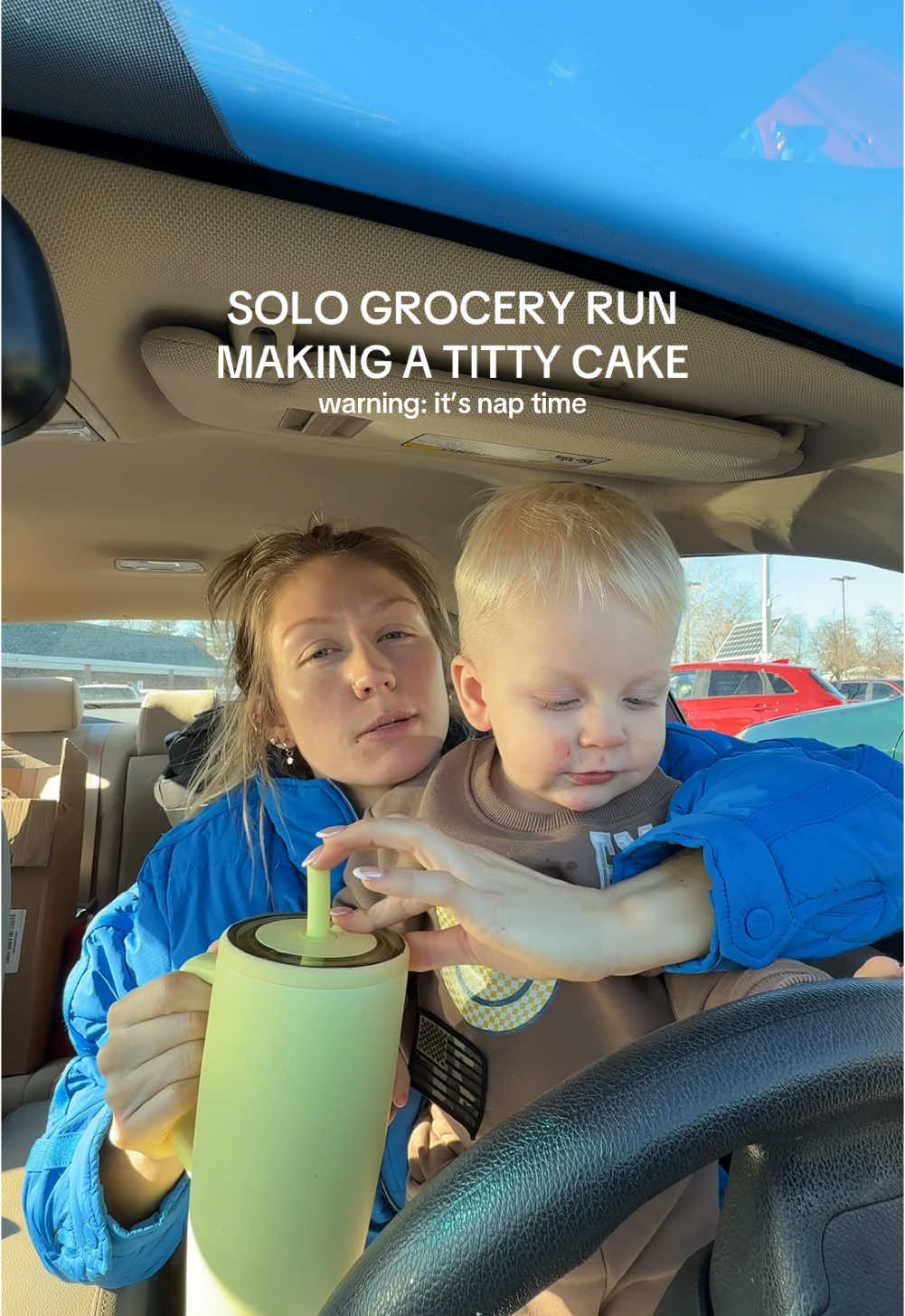 TikTok post by @brie_matthews for She's Birdie. Caption reads: Going anywhere solo with my son, I always make....