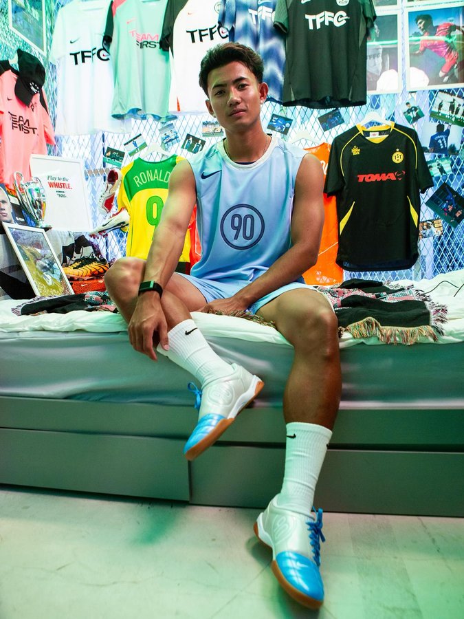 Instagram post by @bankkkk10 for Nike Football. Caption reads: [...] และทีมฟุตบอลระดับโลกของ @nikefootball ขอบคุณ....