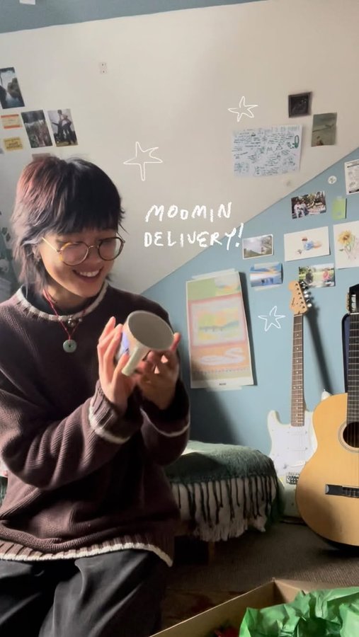 Instagram post by @tinyumbrellahs for Moomin. Caption reads: thank you @moominofficial @moominuk for this....