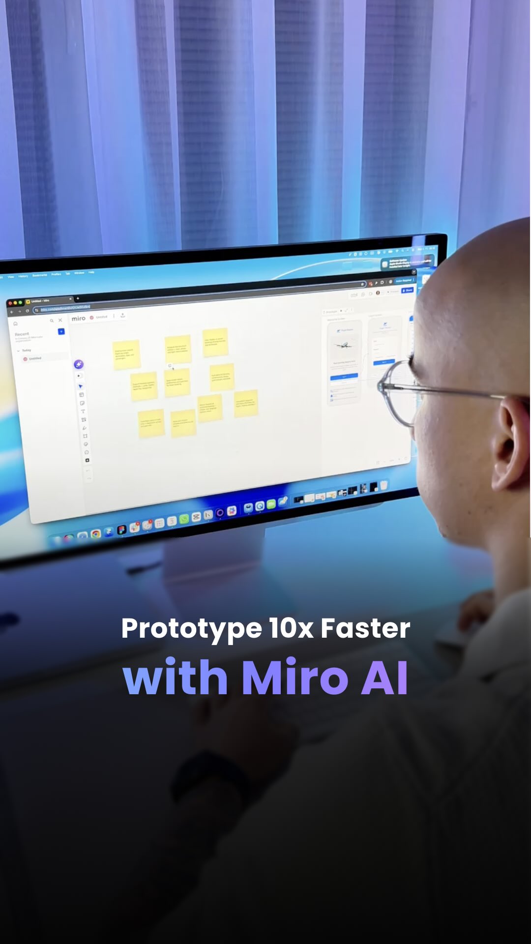 Instagram post by @janm_ux for Miro. Caption reads: Prototype 10x faster with @mirohq AI

1. Here I’ve....