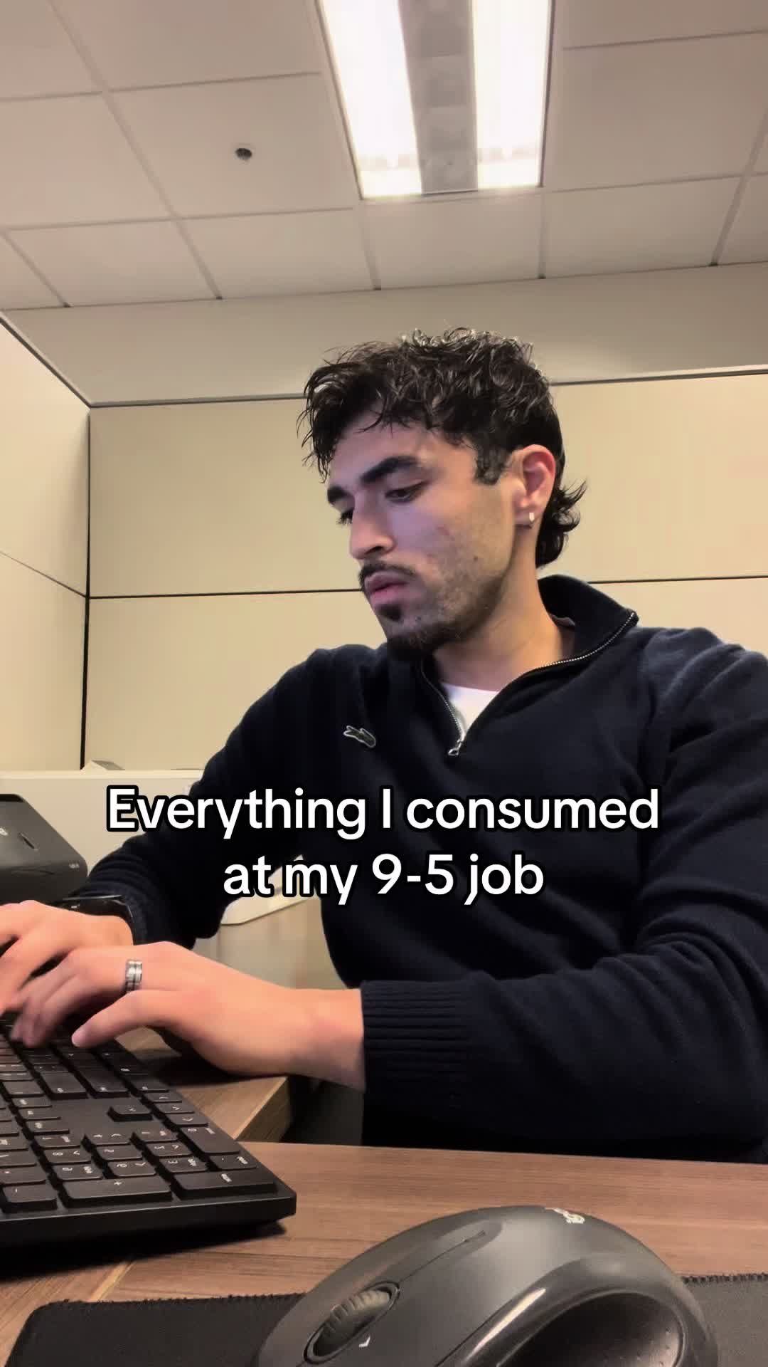 TikTok post by @sergiog_ for Neuro Gum. Caption reads: Everything I ate at work! Shoutout to @Neuro Gum....