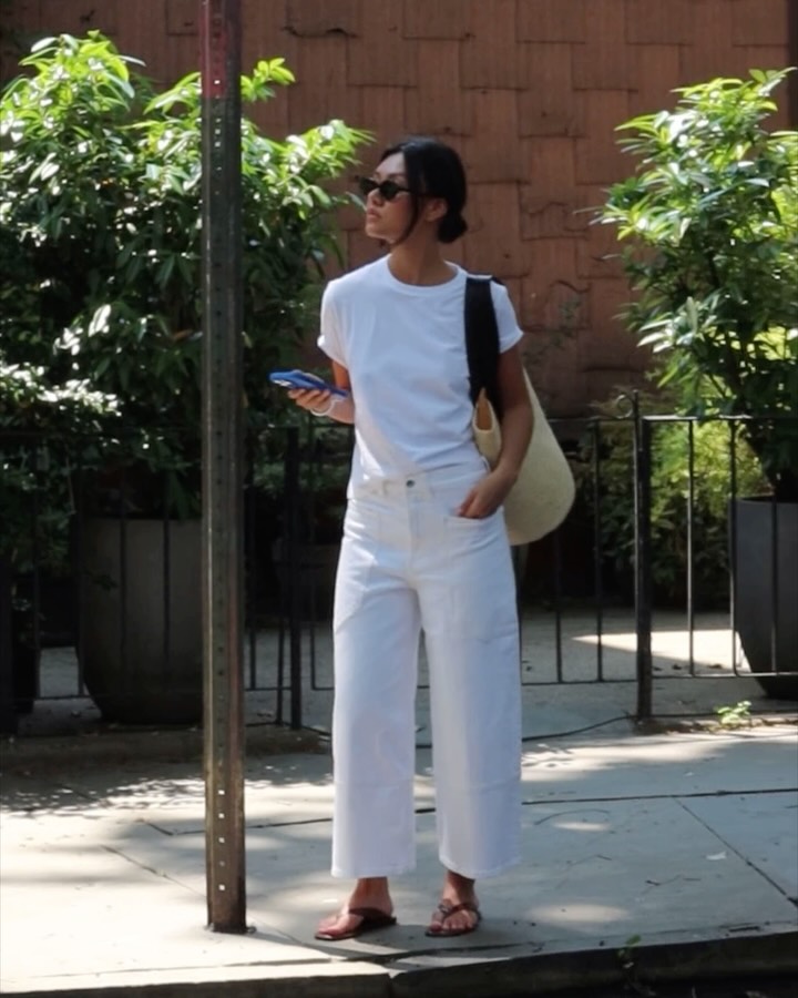 Instagram post by @mimixn for Everlane. Caption reads: Easy, breezy, @everlane girl!!! Shot by....