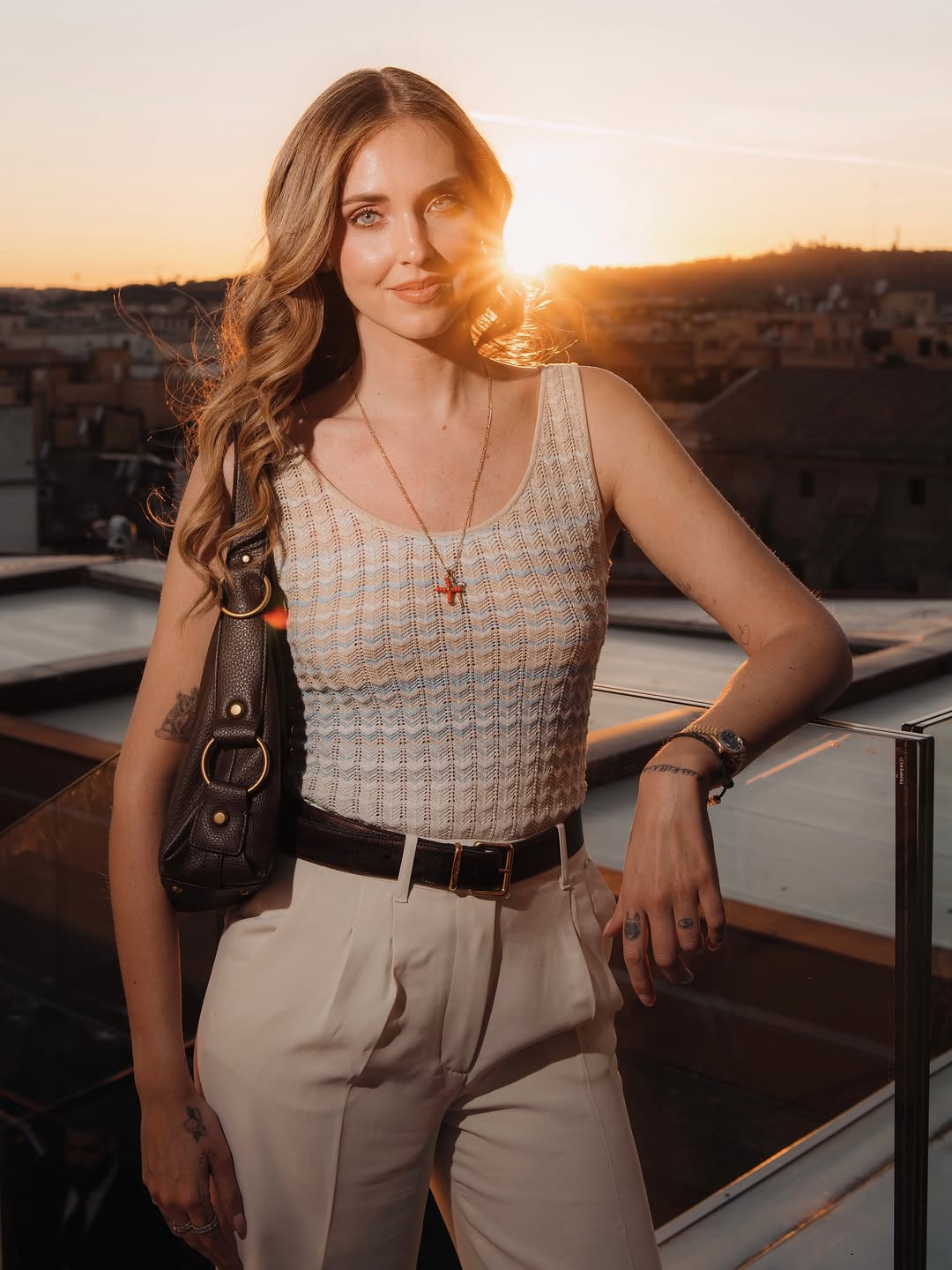 Instagram post by @chiaraferragni for GUESS. Caption reads: Adv @Guess | Spent a day in Rome checking out my....