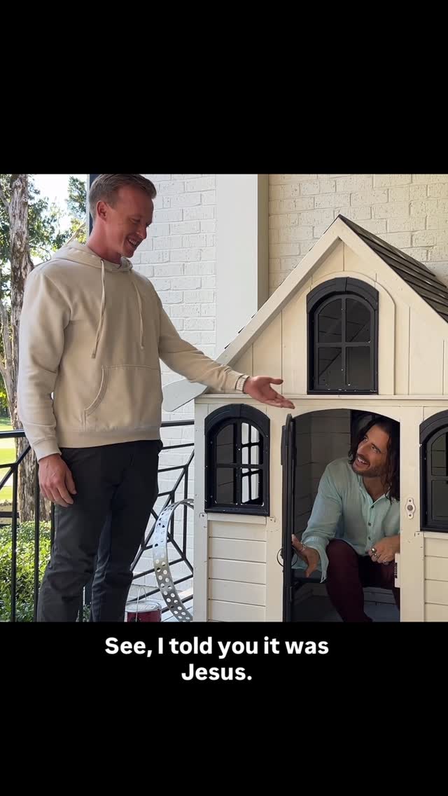 Instagram post by @jonathanroumieofficial for Hallow. Caption reads: A fun day on set as always with the one and only.