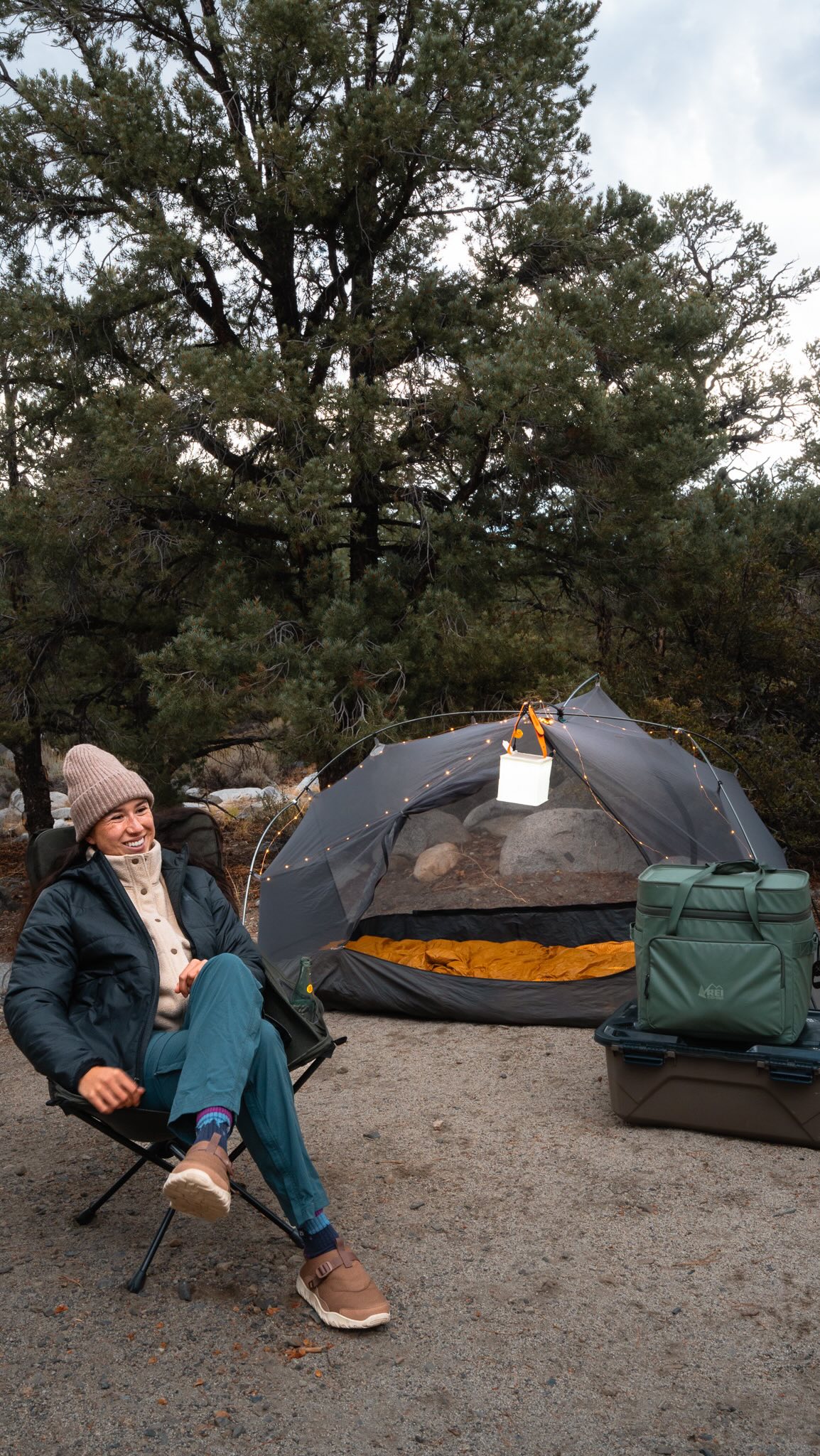 Instagram post by @laurensbigadventure for REI. Caption reads: Want to gift someone their first camping trip?....