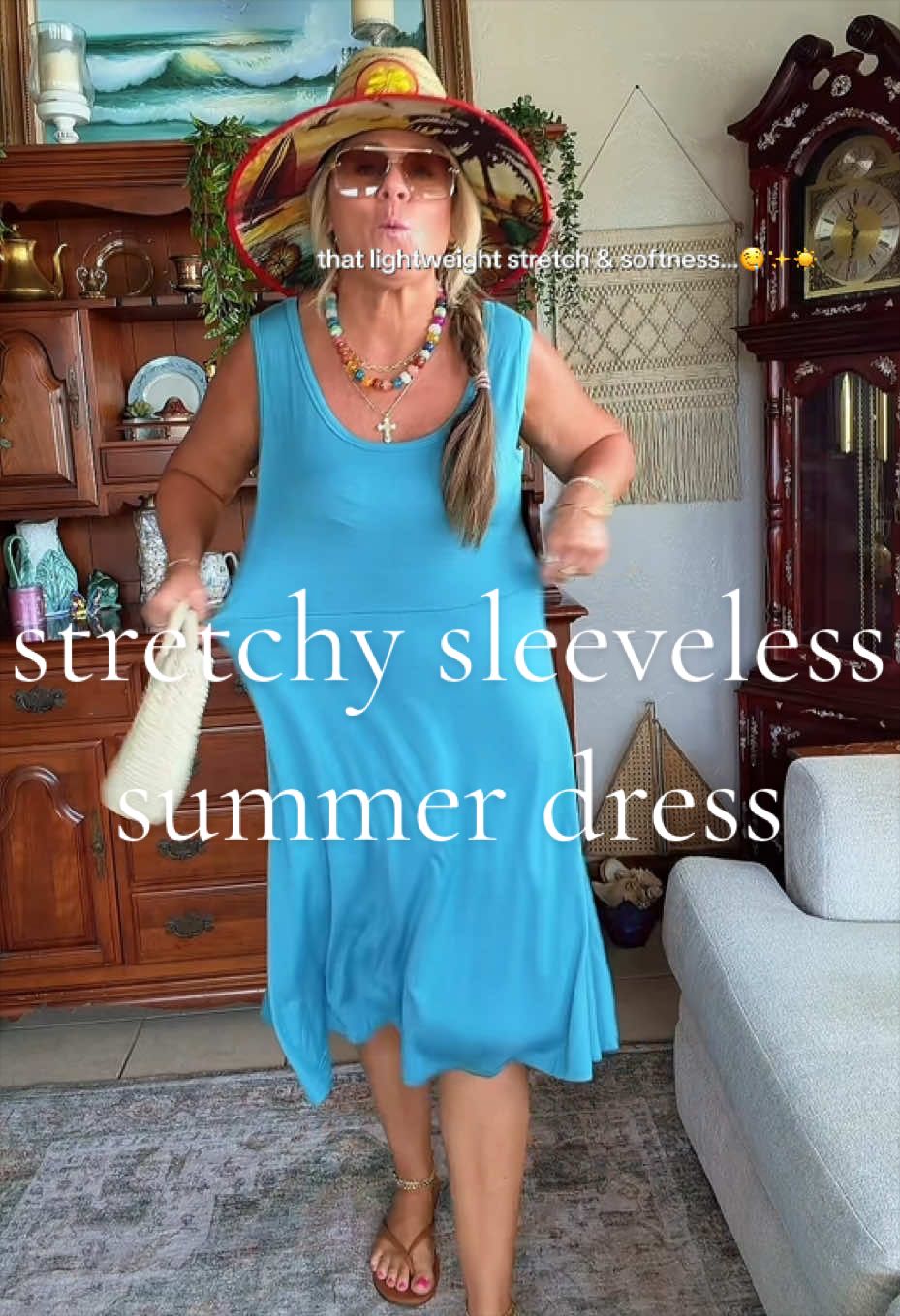 TikTok post by @jeanieinherbottle for Urban Diction. Caption reads: [...] it on over your swimsuit too! 🤩✨🥥....