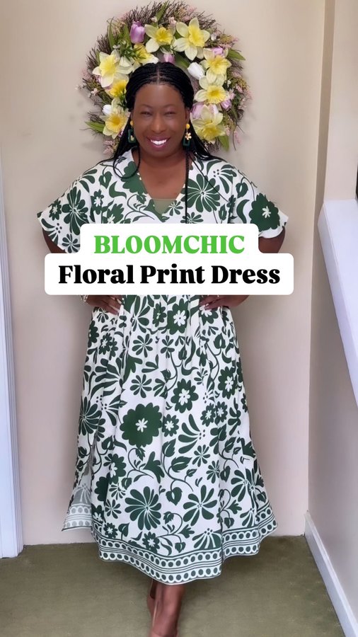 Instagram post by @laycelately for BloomChic. Caption reads: [...] dress with SLEEVES, and this @bloomchic....