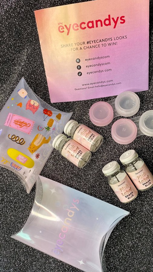 Instagram post by @soyanamarquez_ for Eyecandys. Caption reads: EYECANDYS ✨ 

Usa mi código de descuento 
(10%....