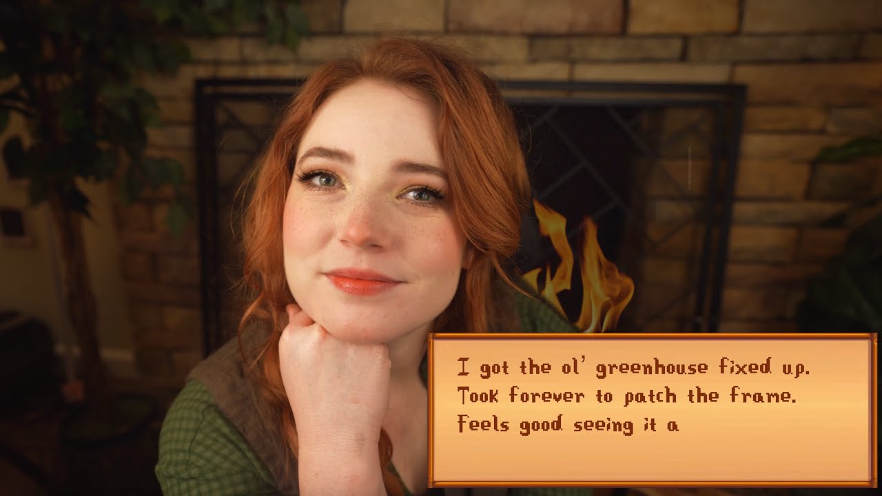 YouTube post by @goodnight_moon_asmr for Helix Sleep. Caption reads: ASMR Leah’s Cabin (Stardew Valley Roleplay).