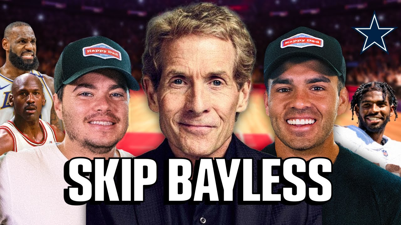 YouTube post by @FULLSENDPODCAST for PrizePicks. Caption reads: Skip Bayless Responds to LeBron James with Kai....