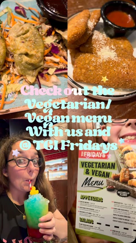 Instagram post by @weekendfamilyfun for TGI Fridays. Caption reads: [...] is all veggie?! 🥑🔥 We headed to....