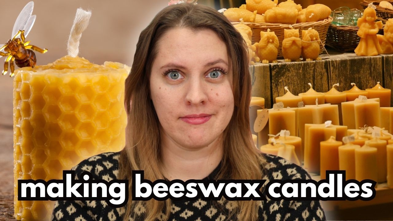 YouTube post by @RoyaltySoaps for Ruggable. Caption reads: I Tried Making Beeswax Candles for the First Time.