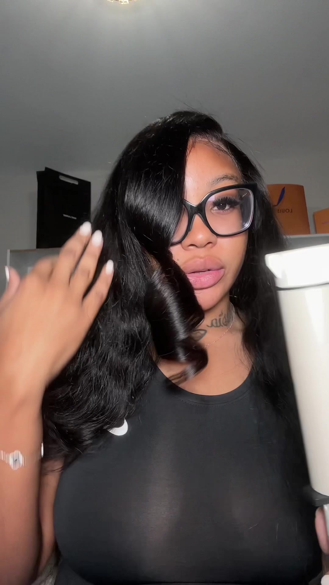 TikTok post by @_iamcake for Ashimary Hair. Caption reads: Here is a comparison video / mini tutorial @NOVUS....