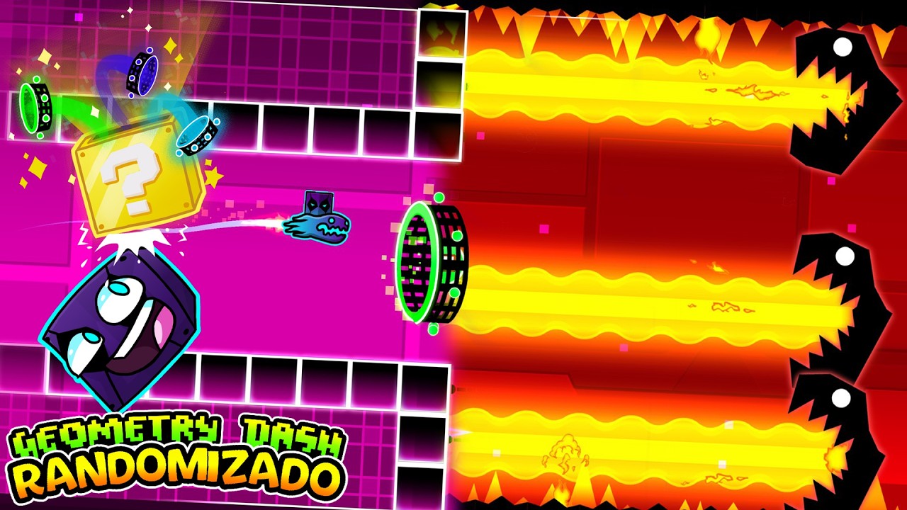 YouTube post by @imnando1038 for FIFINEMICROPHONE. Caption reads: PLAYING THE MOST RANDOM LEVEL IN GEOMETRY DASH!....