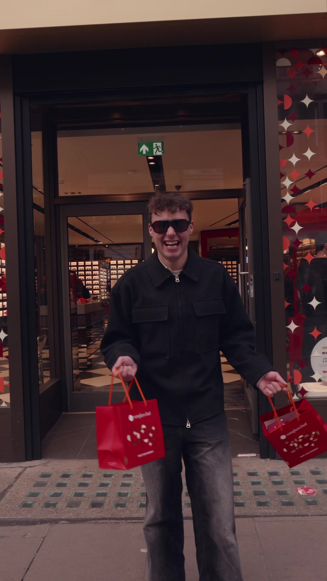 TikTok post by @brad_richess for Sunglass Hut. Caption reads: Christmas is now sorted thanks to @@sunglasshut 🎄....