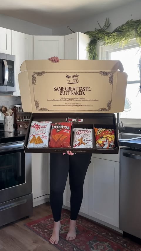 Instagram post by @katlynleebailey for Cheetos. Caption reads: #ad We’re putting the NEW Simply NKD Doritos &....