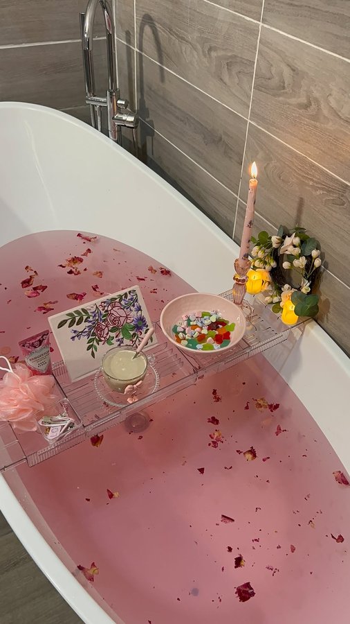 Instagram post by @lifethru.angie for Bridgerton. Caption reads: This is your sign to level up self-care and have a....