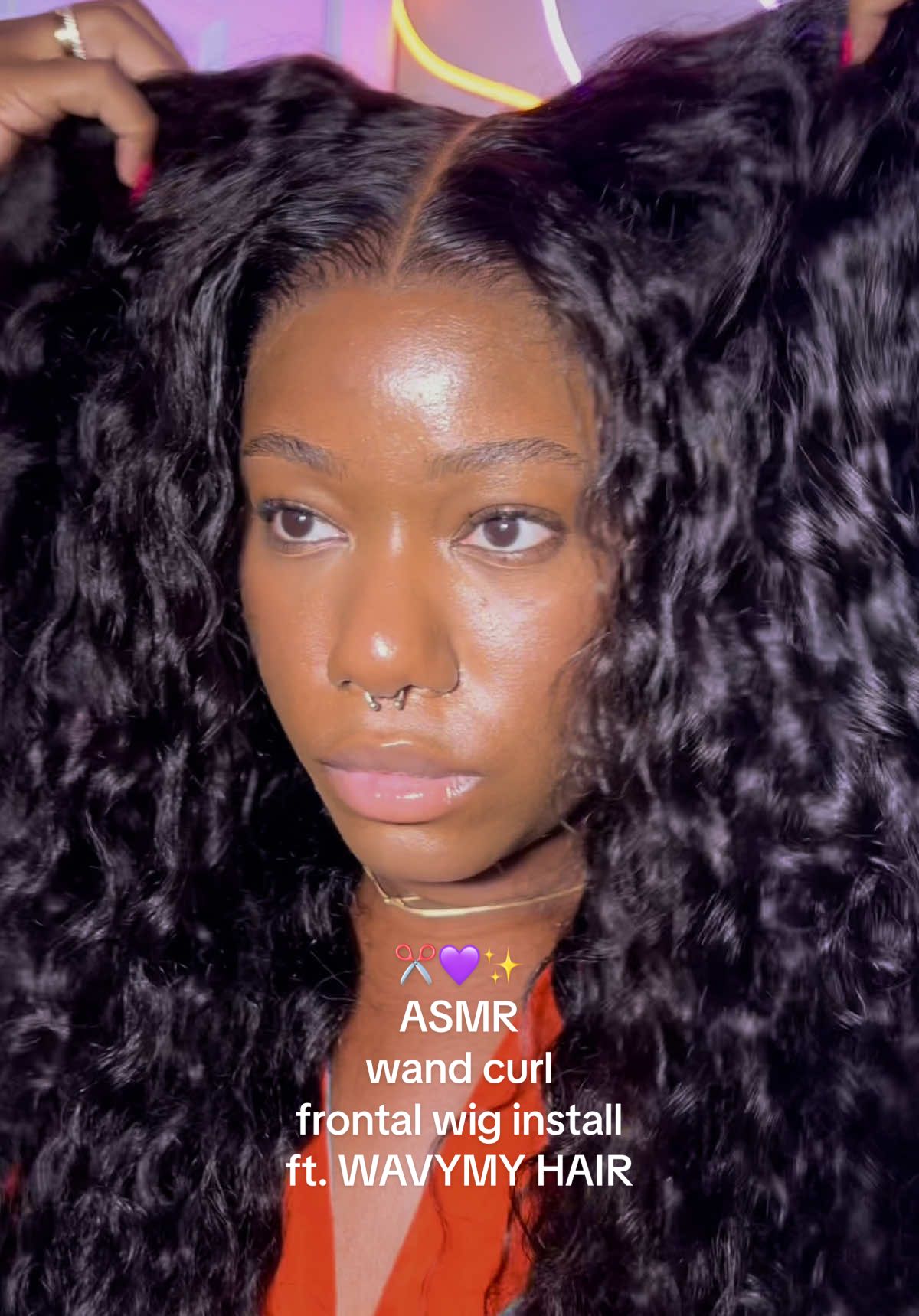 TikTok post by @zhanealiya for Wavymy Hair. Caption reads: Okay but the textureeeee 😍🤤 WIG DETAILS 📌 from:....